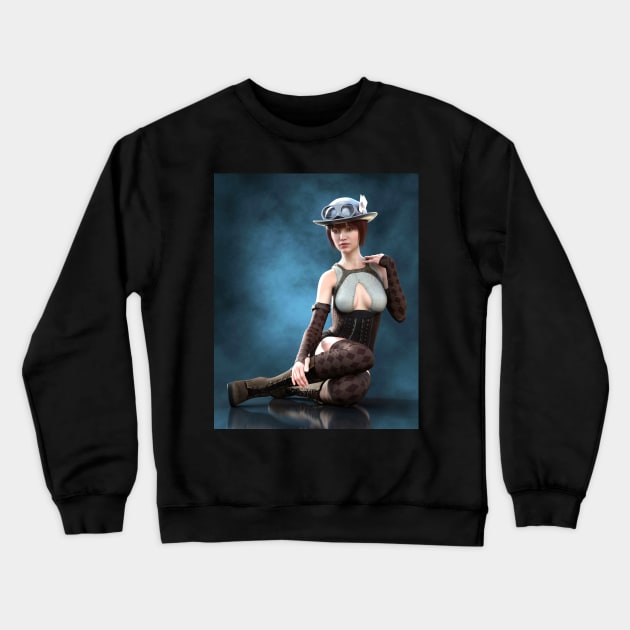 Portraiture of steam punk Crewneck Sweatshirt by Carlosr1946